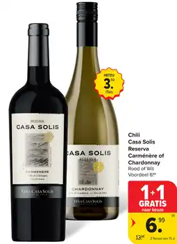 Carrefour Chili Casa Solis Reserva Carménère of Chardonnay aanbieding
