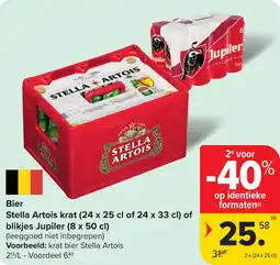 Carrefour Bier Stella Artois Krat of Blikjes Jupiler aanbieding