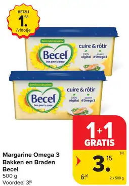 Carrefour Margarine Omega 3 Bakken en Braden aanbieding