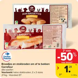Carrefour Broodjes en stokbroden om af te bakken Carrefour aanbieding