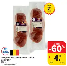 Carrefour Cougnou met chocolade en suiker Carrefour aanbieding