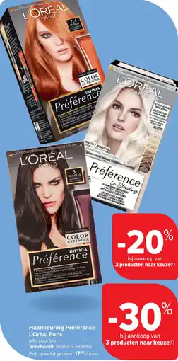 Carrefour Haarkleuring Préférence L'Oréal Paris aanbieding