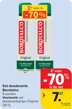 Carrefour Set Deodorants Borotalco aanbieding