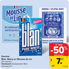 Carrefour Gamma Blan, Remy en Mousse de Lin aanbieding