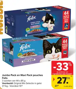 Carrefour Jumbo Pack en Maxi Pack pouches Felix aanbieding