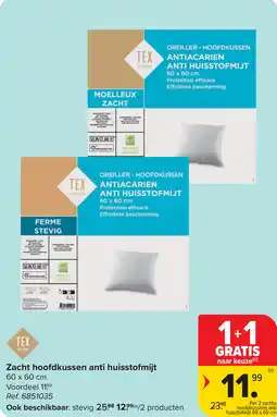 Carrefour Zacht hoofdkussen anti huisstofmijt aanbieding