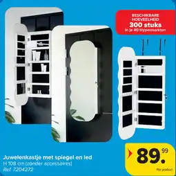 Carrefour Juwelenkastje met spiegel en led aanbieding