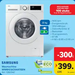 Carrefour Samsung Wasmachine WW81CGC04ATEEN aanbieding