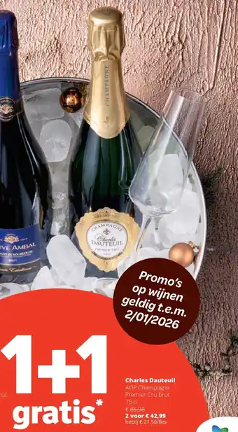 Spar Charles Dauteuil AOP Champagne Premier Cru brut 75 cl aanbieding