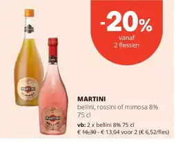 Spar MARTINI bellini, rossini of mimosa 8% 75 cl aanbieding