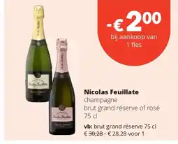 Spar Nicolas Feuillate rut grand réserve 75 cl aanbieding