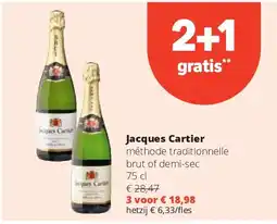 Spar Jacques Cartier méthode traditionnelle brut of demi-sec 75 cl aanbieding