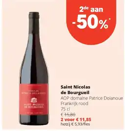 Spar Saint Nicolas de Bourgueil AOP domaine Patrice Dolanoue Frankrijk rood 75 cl aanbieding