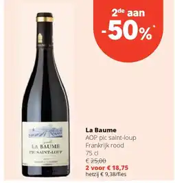 Spar La Baume AOP pic saint-loup Frankrijk rood 75 cl aanbieding