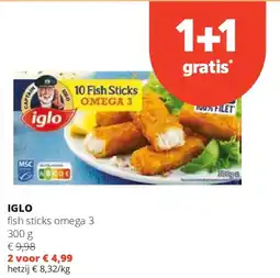 Spar IGLO fish sticks omega 3 300 g aanbieding