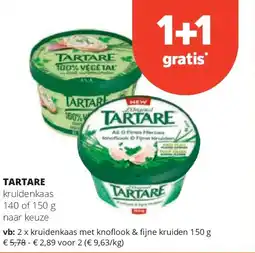 Spar TARTARE kruidenkaas met knoflook & fijne kruiden 150 g aanbieding