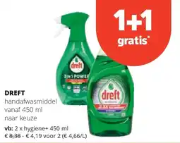Spar DREFT hygiene+ 450 ml aanbieding