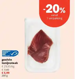 Spar geelvin tonijnsteak aanbieding