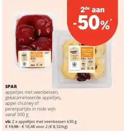 Spar SPAR appeltjes met veenbessen 630 g aanbieding