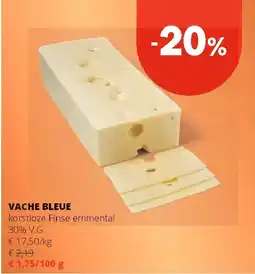 Spar VACHE BLEUE korstloze Finse emmental aanbieding