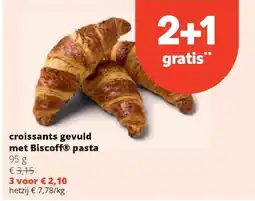 Spar croissants gevuld met Biscoff pasta aanbieding