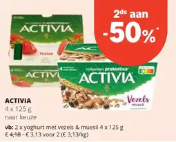 Spar ACTIVIA yoghurt met vezels & muesli 4 x 125 g aanbieding