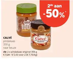 Spar CALVÉ pindakaas original 350 g aanbieding