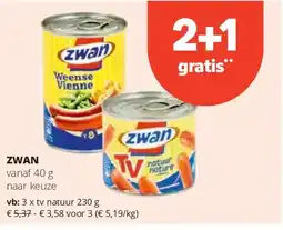 Spar ZWAN tv natuur 230 g aanbieding