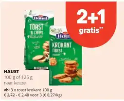 Spar HAUST toast krokant 100 g aanbieding