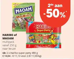 Spar Haribo super party 480 g aanbieding