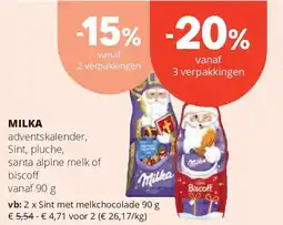 Spar MILKA Sint met melkchocolade 90 g aanbieding