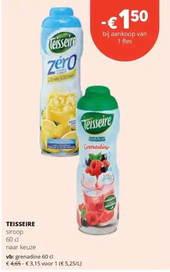 Spar TEISSEIRE grenadine 60 cl aanbieding