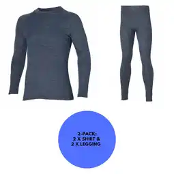 Decathlon Heatkeeper - Thermo set heren - 2 x Shirt/Broek - Heren Antraciet - 2-Pack aanbieding