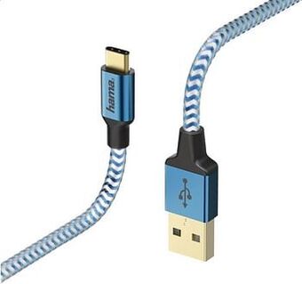Dreamland Hama kabel Reflective USB Type-C naar USB blauw aanbieding