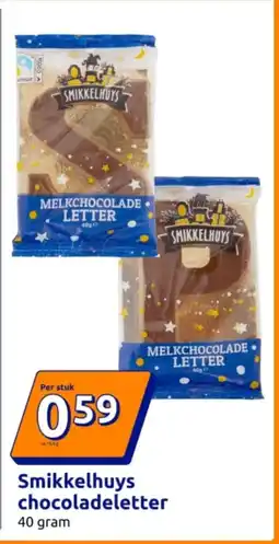 Action Smikkelhuys chocoladeletter aanbieding