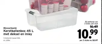 GAMMA Kerstballenbox 45 L met deksel en inlay aanbieding