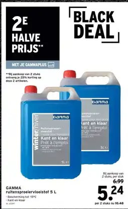 GAMMA GAMMA ruitensproeiervloeistof 5 L aanbieding