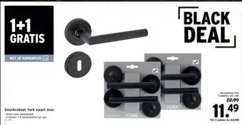Deurkrukset York zwart inox