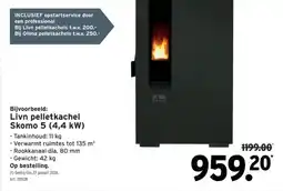 GAMMA Livn pelletkachel Skomo 5 (4,4 kW) aanbieding