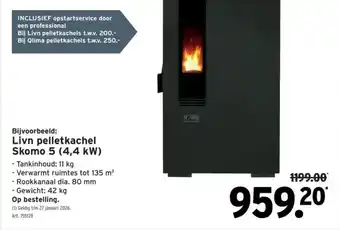 Livn pelletkachel Skomo 5 (4,4 kW)