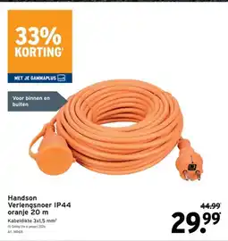 GAMMA Handson Verlengsnoer IP44 oranje 20 m aanbieding