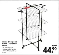 GAMMA Vileda droogtoren Mixer 3 Ultimate zwart aanbieding