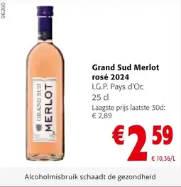 Colruyt Grand Sud Merlot rosé 2024 aanbieding