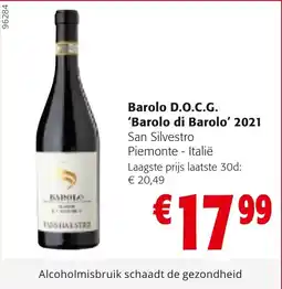 Colruyt Barolo D.O.C.G. 'Barolo di Barolo' 2021 aanbieding