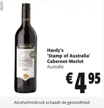 Colruyt Hardy's 'Stamp of Australia' Cabernet-Merlot aanbieding