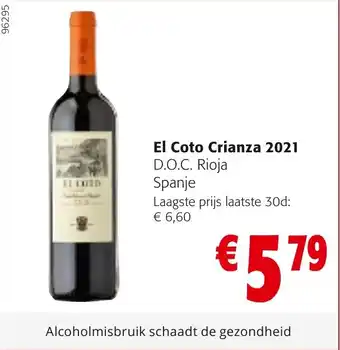 Colruyt El Coto Crianza 2021 aanbieding