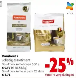 Colruyt Rombouts Goudmerk koffie in pads aanbieding
