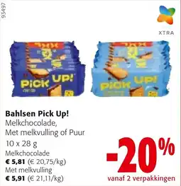 Colruyt Bahlsen Pick Up! Melkchocolade aanbieding