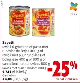 Colruyt Zapetti Cannelloni met Rundvlees aanbieding