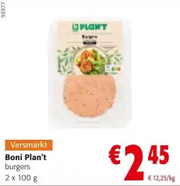 Colruyt Boni Plan't Burgers aanbieding